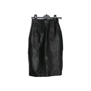 Vintage J Walden Skirt Black Soft Leather Midi Fully Lined Size 3/4